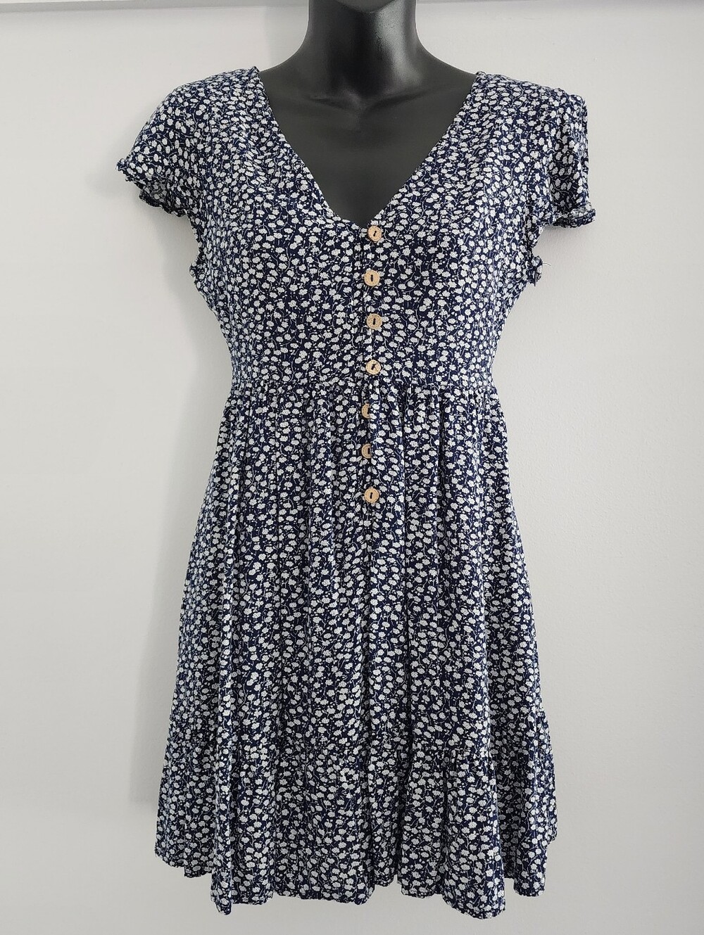 Blue Floral Babydoll Dress